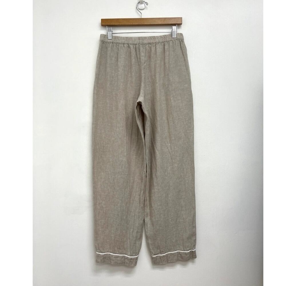 Quince 100% European Linen Long Sleeve Pajama Set Piping Flax Lightweight Small - Picture 6 of 14